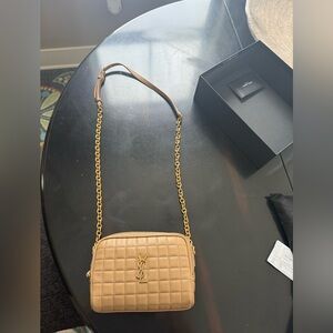 NWT Saint Laurent Tan Quilted Crossbody Bag